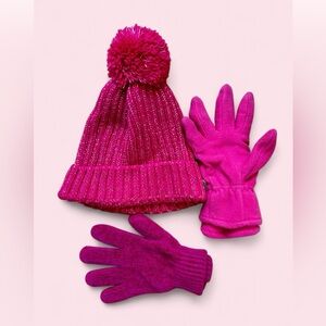 Target Teens Pink Winter Gloves & Knit Hat Set!